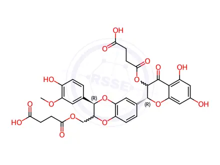 Chemical structure of silybin dihemisuccinate