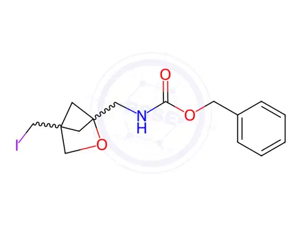 Chemical structure of benzyl N-[[4-(iodomethyl)-2-oxabicyclo[2.1.1]hexan-1-yl]methyl]carbamate