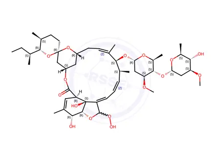 Chemical structure of Ivermectin Impurity 20 (8a-Hydroperoxide Ivermectin)