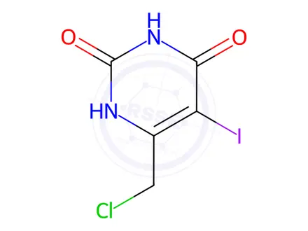 Chemical structure of 6-(Chloromethyl)-5-iodopyrimidine-2,4(1H,3H)-dione
