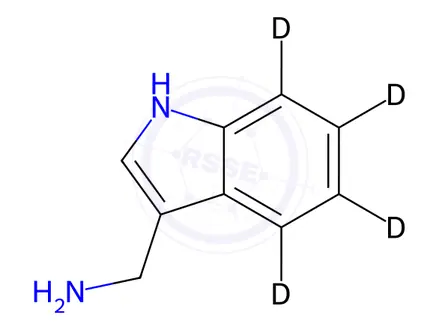 Chemical structure of (1H-Indol-3-yl)methanamine-D4