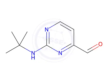 Chemical structure of 2-(tert-Butylamino)pyrimidine-4-carbaldehyde