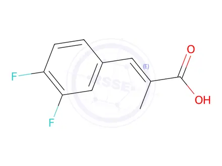 Chemical structure of 2-Propenoic acid, 3-(3,4-difluorophenyl)-2-methyl-, (2E)-
