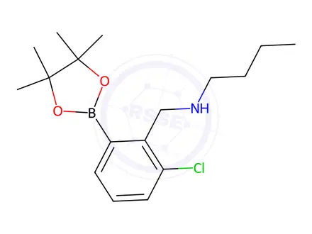 Chemical structure of N-(2-Chloro-6-(4,4,5,5-tetramethyl-1,3,2-dioxaborolan-2-yl)benzyl)butan-1-amine