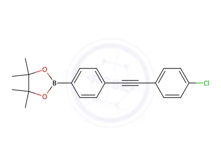 Chemical structure of 2-(4-((4-Chlorophenyl)ethynyl)phenyl)-4,4,5,5-tetramethyl-1,3,2-dioxaborolane