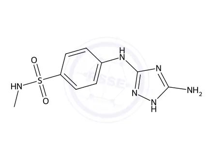 Chemical structure of 4-((5-Amino-1H-1,2,4-triazol-3-yl)amino)-N-methylbenzenesulfonamide