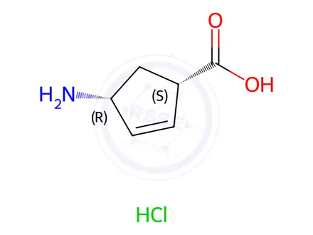 Chemical structure of (1S,4R)-4-Amino-2-cyclopenten-1-carboxylic Acid Hydrochloride