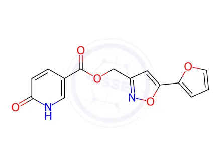 Chemical structure of (5-(Furan-2-yl)isoxazol-3-yl)methyl 6-oxo-1,6-dihydropyridine-3-carboxylate