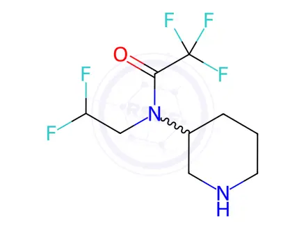 Chemical structure of N-(2,2-difluoroethyl)-2,2,2-trifluoro-N-(piperidin-3-yl)acetamide