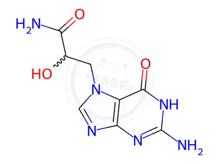Chemical structure of N7-(2-Carbamoyl-2-hydroxyethyl)guanine