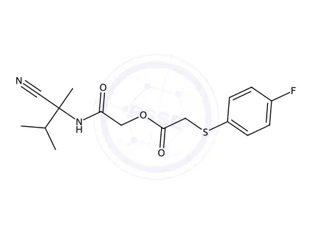 Chemical structure of 2-((2-Cyano-3-methylbutan-2-yl)amino)-2-oxoethyl 2-((4-fluorophenyl)thio)acetate