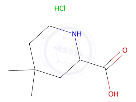Chemical structure of 4,4-Dimethylpiperidine-2-carboxylic acid hydrochloride