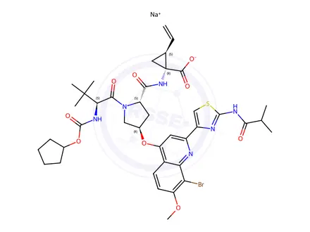 Chemical structure of Faldaprevir sodium