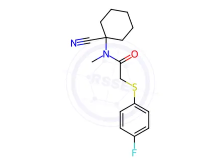 Chemical structure of N-(1-Cyanocyclohexyl)-2-((4-fluorophenyl)thio)-N-methylacetamide