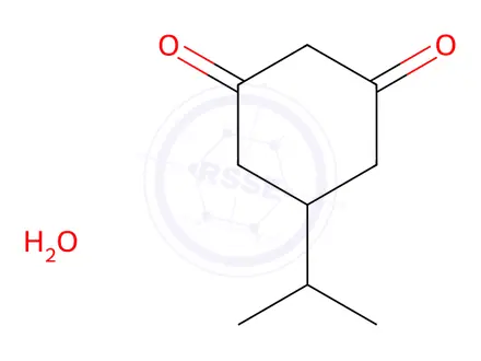 Chemical structure of 5-Isopropylcyclohexane-1,3-dione hydrate