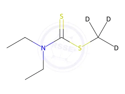 Chemical structure of Methyl Diethyldithiocarbamate-d3