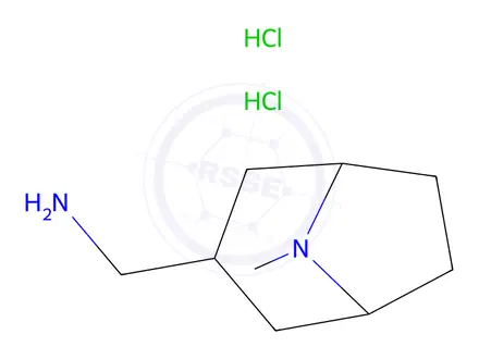 Chemical structure of (8-Methyl-8-azabicyclo[3.2.1]octan-3-yl)methanamine dihydrochloride