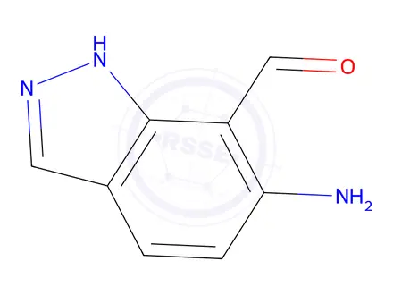 Chemical structure of 1H-Indazole-7-carboxaldehyde, 6-amino-