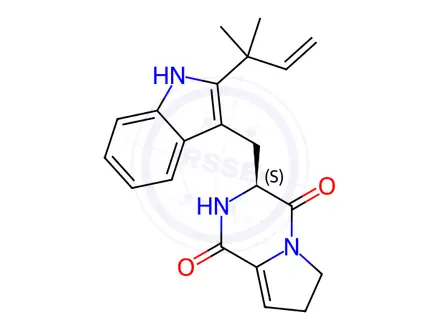 Chemical structure of (3S)-3-[[2-(1,1-Dimethyl-2-propenyl)-1H-indol-3-yl]methyl]-6,7-dihydropyrrolo[1,2-a]pyrazine-1,4(2H,3H)-dione