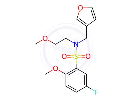 Chemical structure of 5-Fluoro-N-(furan-3-ylmethyl)-2-methoxy-N-(2-methoxyethyl)benzenesulfonamide