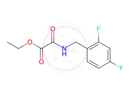 Chemical structure of Acetic acid, 2-[[(2,4-difluorophenyl)methyl]amino]-2-oxo-, ethyl ester