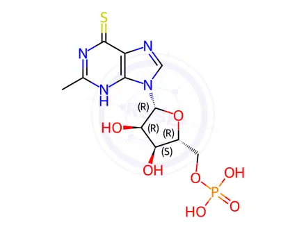 Chemical structure of 6-Methylthioinosine-5'-monophosphate