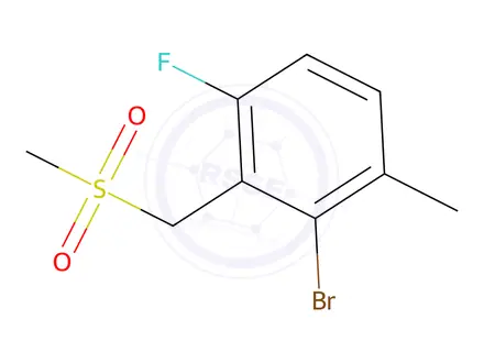Chemical structure of Benzene, 2-bromo-4-fluoro-1-methyl-3-[(methylsulfonyl)methyl]-