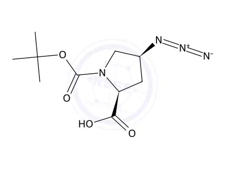 Chemical structure of cis-4-Azido-N-(tert-butoxycarbonyl)-L-proline