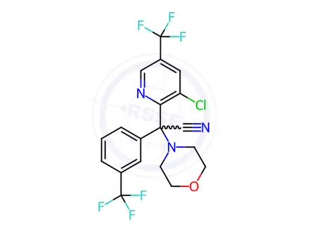 Chemical structure of 2-[3-chloro-5-(trifluoromethyl)-2-pyridinyl]-2-morpholino-2-[3-(trifluoromethyl)phenyl]acetonitrile