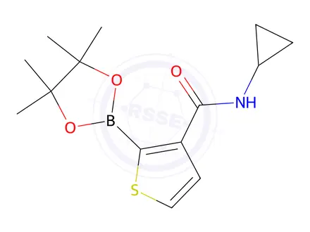 Chemical structure of N-Cyclopropyl-2-(4,4,5,5-tetramethyl-1,3,2-dioxaborolan-2-yl)thiophene-3-carboxamide