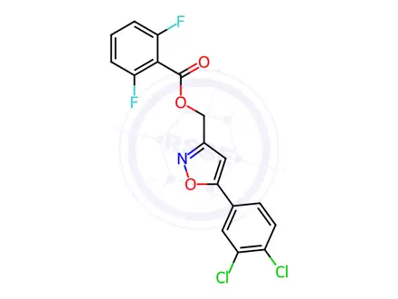 Chemical structure of [5-(3,4-Dichlorophenyl)-3-isoxazolyl]methyl 2,6-difluorobenzenecarboxylate