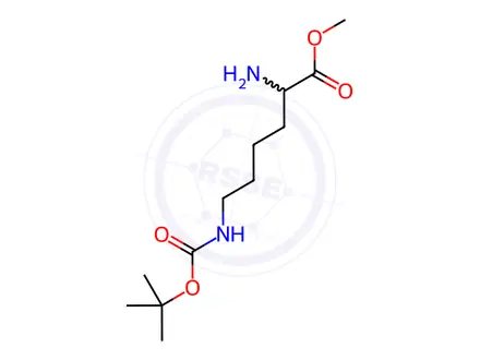 Chemical structure of Lysine, N6-[(1,1-dimethylethoxy)carbonyl]-, methyl ester