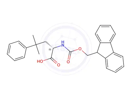 Chemical structure of (S)-2-((((9H-Fluoren-9-yl)methoxy)carbonyl)amino)-4-methyl-4-phenylpentanoic acid
