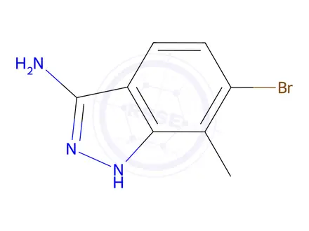 Chemical structure of 6-Bromo-7-methyl-1H-indazol-3-amine