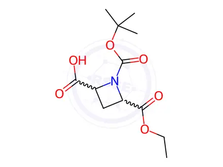 Chemical structure of Azetidine-1,2,4-tricarboxylic acid 1-tert-butyl ester 2-ethyl ester