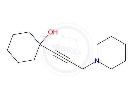 Chemical structure of 1-[3-(piperidin-1-yl)prop-1-yn-1-yl]cyclohexanol