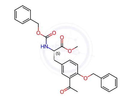Chemical structure of 3-Acetyl-N-benzyloxycarbonyl-4-O-benzyl-L-tyrosine Methyl Ester