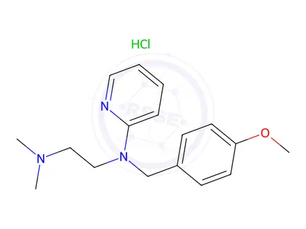 Chemical structure of N-(4-METHOXYBENZYL-N',N'-DIMETHYL-N-2-PYRIDYLETHYLENEDIAMINE MONOHYDROCHLORIDE