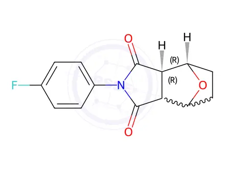 Chemical structure of N-(p-Fluorophenyl)-7-oxabicyclo(2.2.1)heptane-2,3-dicarboximide