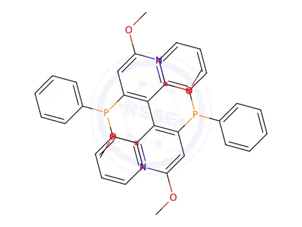 Chemical structure of 3,3'-Bipyridine, 4,4'-bis(diphenylphosphino)-2,2',6,6'-tetramethoxy-, (3R)-