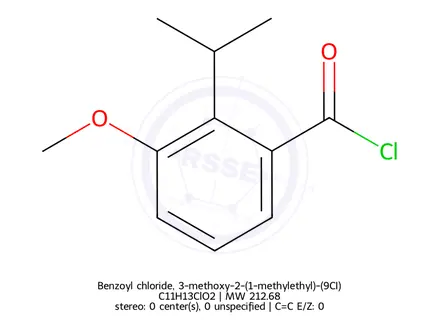Chemical structure of Benzoyl chloride, 3-methoxy-2-(1-methylethyl)-(9CI)