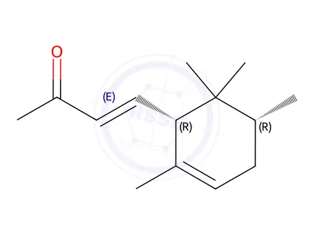 Chemical structure of (E)-4-(2,5β,6,6-Tetramethyl-2-cyclohexene-1β-yl)-3-butene-2-one