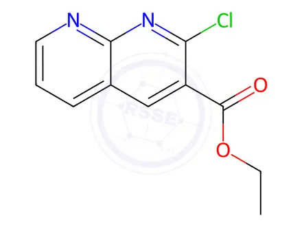 Chemical structure of ethyl 2-chloro-1,8-naphthyridine-3-carboxylate