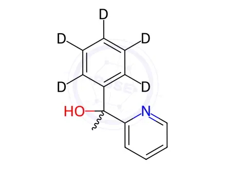 Chemical structure of 1-Phenyl-1-(2-Pyridyl) Ethanol-d5