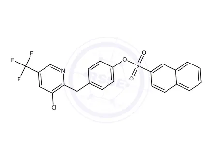 Chemical structure of 4-((3-Chloro-5-(trifluoromethyl)pyridin-2-yl)methyl)phenyl naphthalene-2-sulfonate