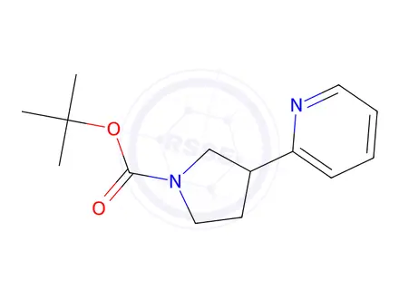 Chemical structure of tert-butyl 3-(pyridin-2-yl)pyrrolidine-1-carboxylate