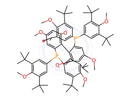 Chemical structure of 1,1`-[(1S)-4,4`,6,6`-Tetramethoxy[1,1`-biphenyl]-2,2`-diyl]bis[1,1-bis[3,5-bis(1,1-dimethylethyl)-4-methoxyphenyl]phosphine