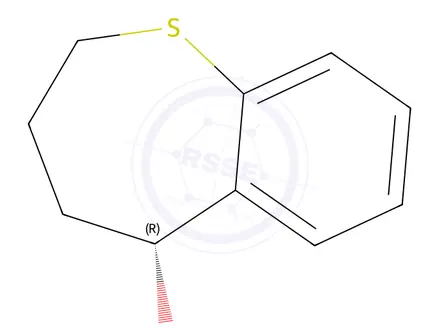 Chemical structure of (5R)-2,3,4,5-tetrahydro-1-benzothiepin-5-ol