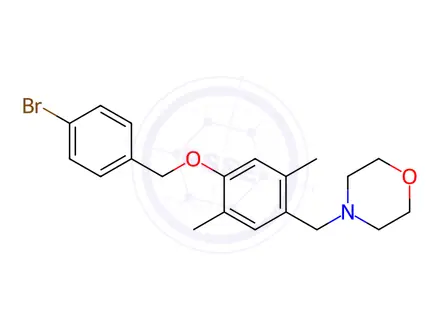 Chemical structure of 4-{4-[(4-bromobenzyl)oxy]-2,5-dimethylbenzyl}morpholine