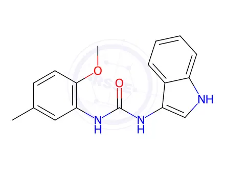 Chemical structure of 1-(1H-Indol-3-yl)-3-(2-methoxy-5-methylphenyl)urea